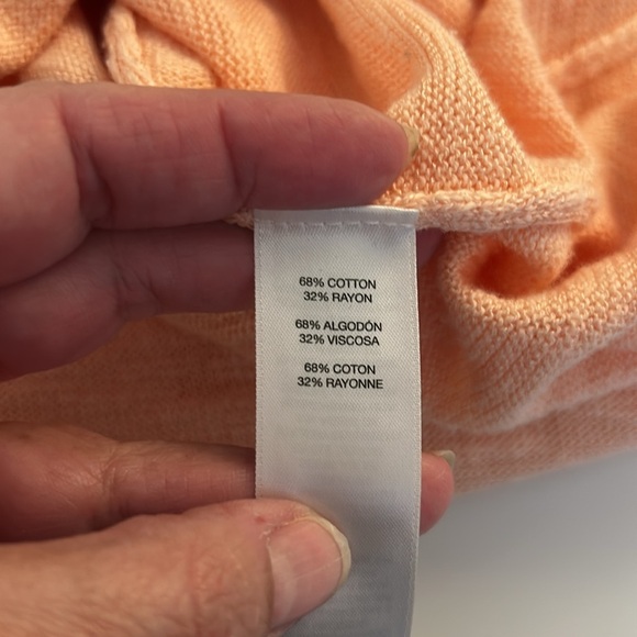 Chico's Coral Knit Boho Fringe Round Neck Summer Spring Vacation Top Size Large - Picture 5 of 5